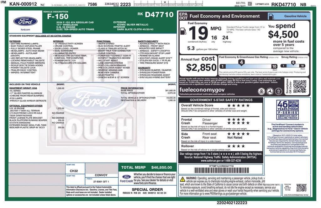 Certified 2024 Ford F150 XL w/ Equipment Group 103A High image 8