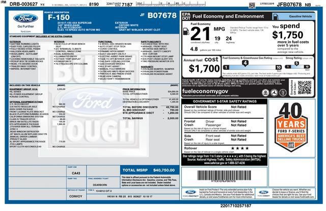 Certified 2018 Ford F150 XL w/ Equipment Group 101A Mid image 30