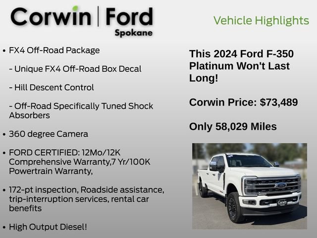 Certified 2024 Ford F350 Platinum AWD/4WD image 7
