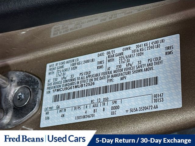 Certified 2021 Ford Escape SE w/ Convenience Package image 36