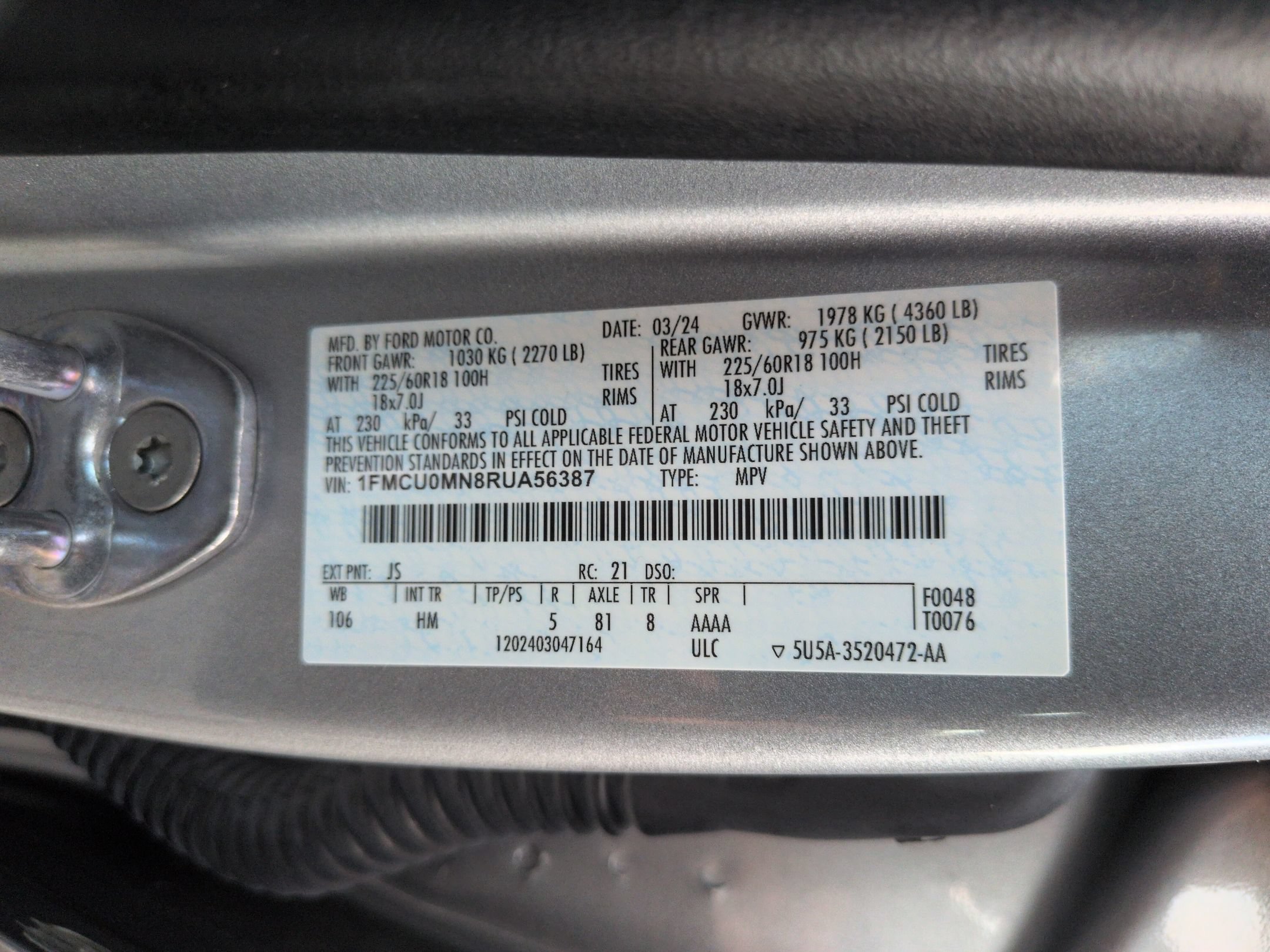 Certified 2024 Ford Escape ST-Line w/ Tech Pack #1 FWD image 39