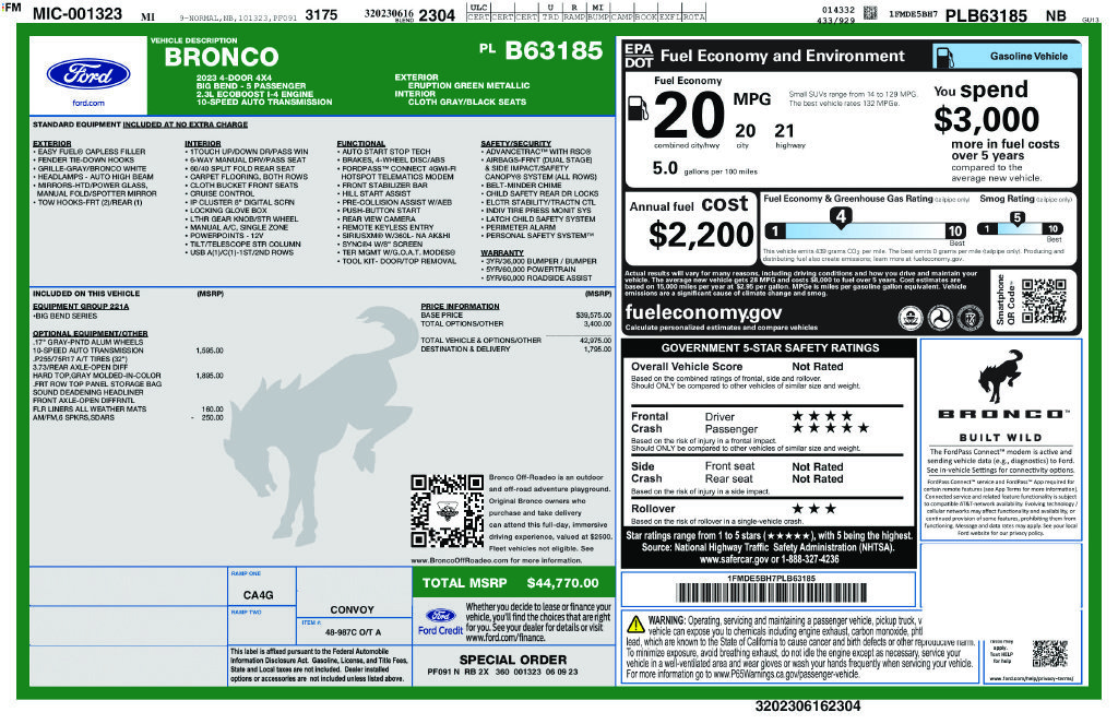 Certified 2023 Ford Bronco Big Bend AWD/4WD image 24
