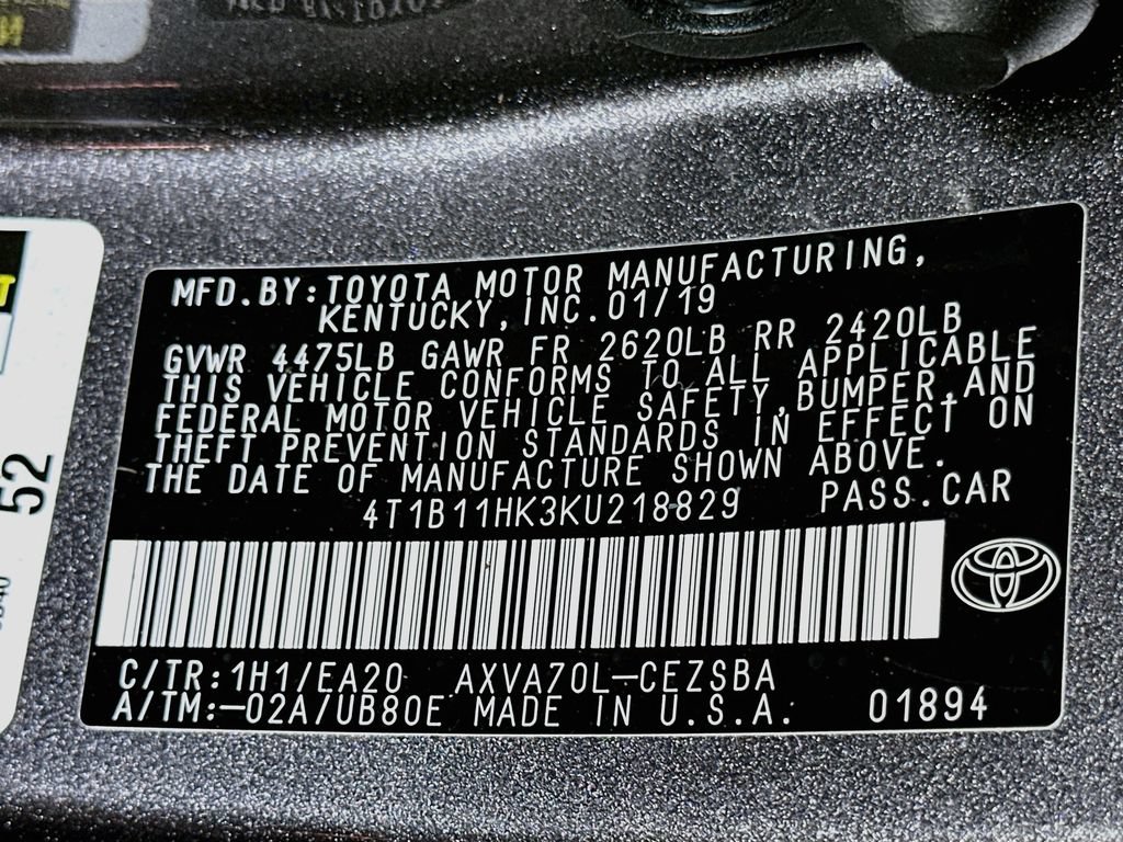 Used 2019 Toyota Camry SE w/ Convenience Package FWD image 28