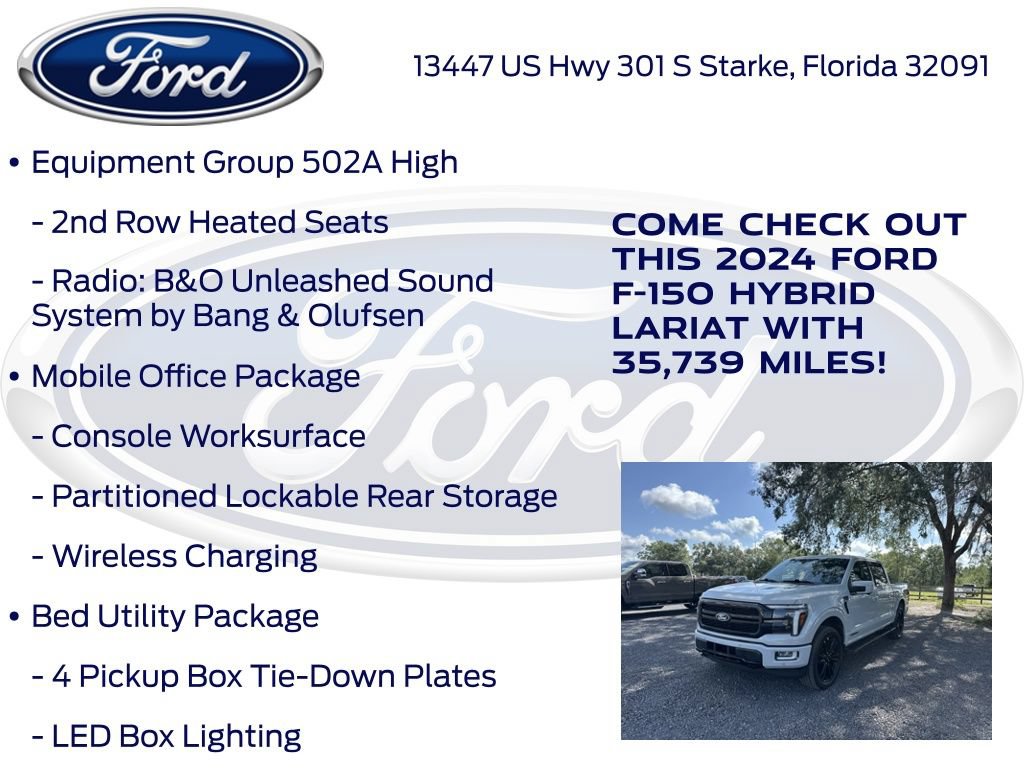Certified 2024 Ford F150 Lariat w/ Equipment Group 502A High AWD/4WD image 20