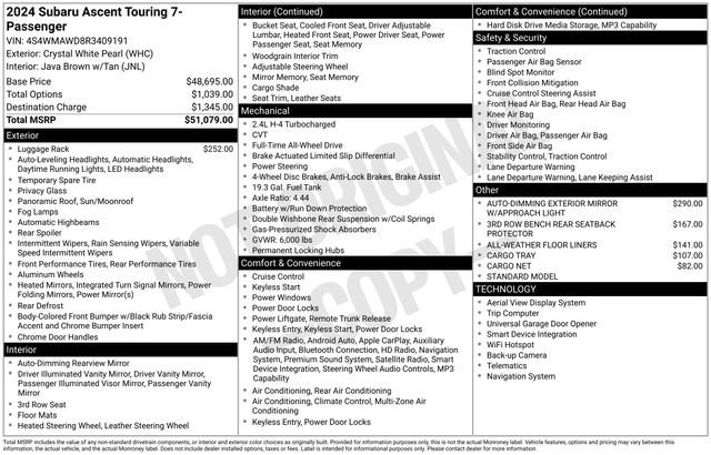 Used 2024 Subaru Ascent Touring image 44
