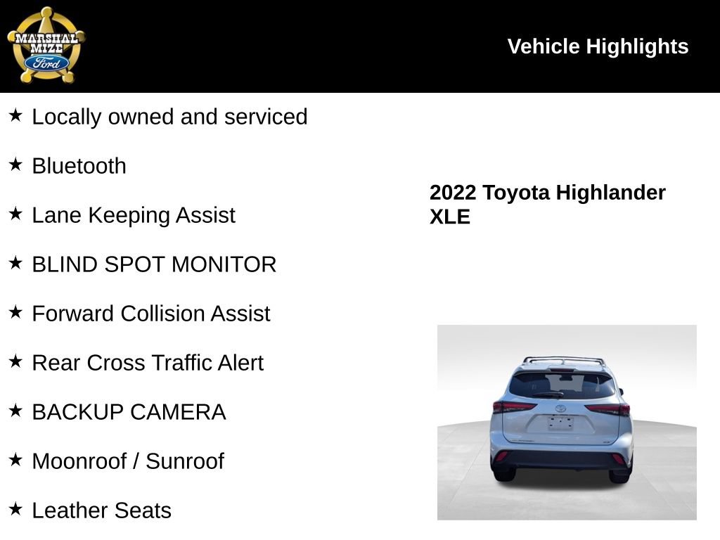 Used 2022 Toyota Highlander XLE FWD image 2