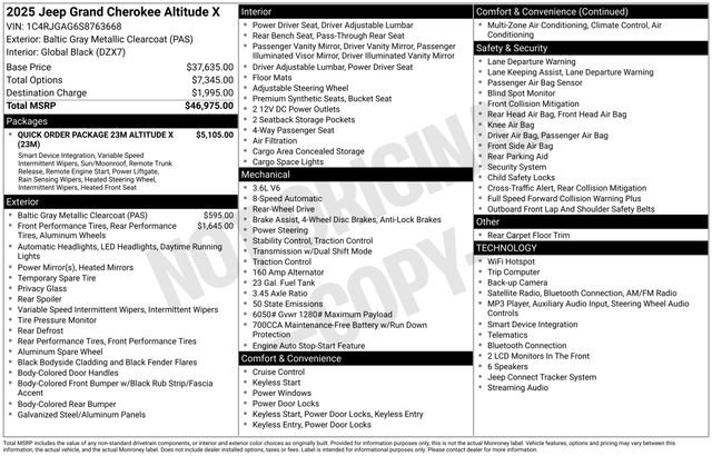 Used 2025 Jeep Grand Cherokee Altitude RWD image 27