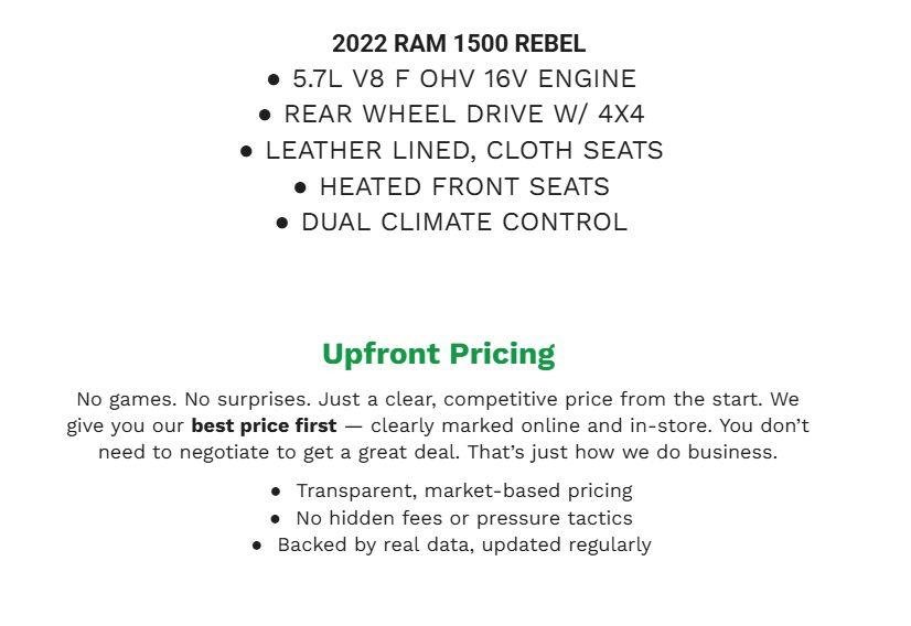 Used 2022 RAM 1500 Rebel w/ Level 1 Equipment Group AWD/4WD image 2