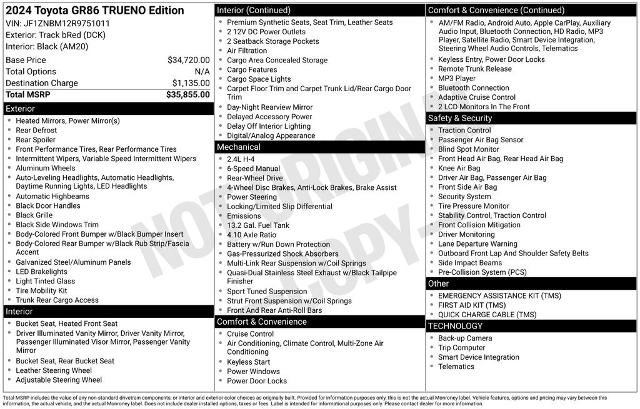 Used 2024 Toyota GR86 TRUENO Edition image 2