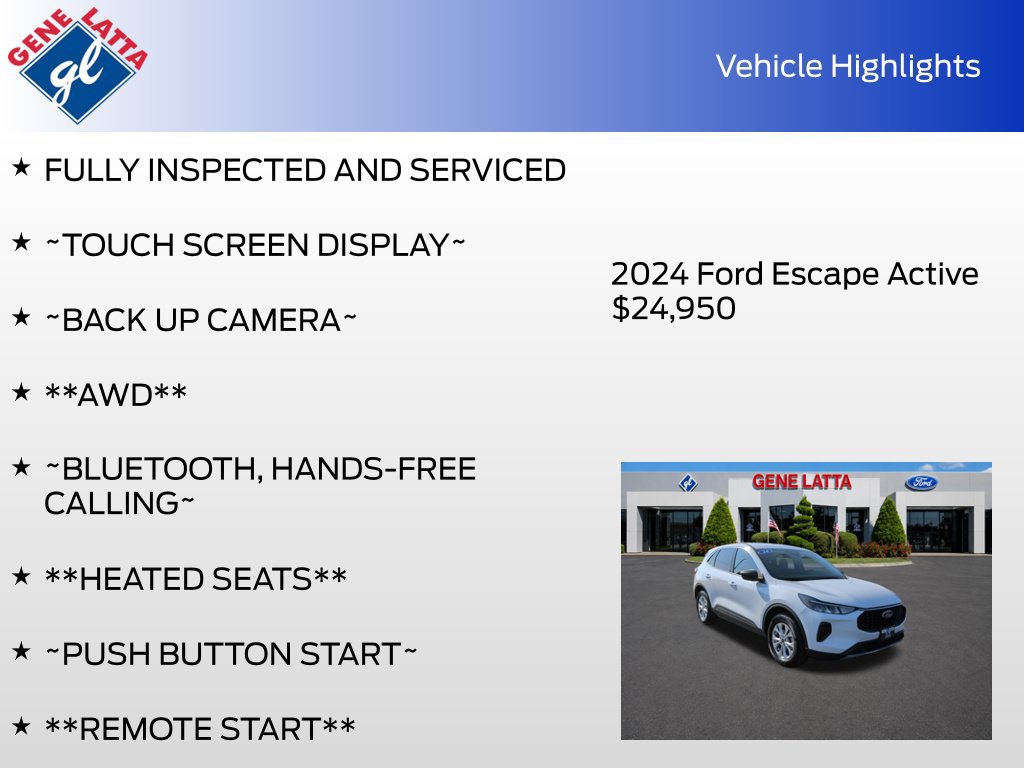 Certified 2024 Ford Escape Active AWD/4WD image 32