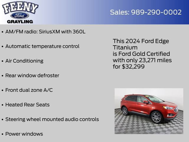 Certified 2024 Ford Edge Titanium w/ Equipment Group 301A image 23