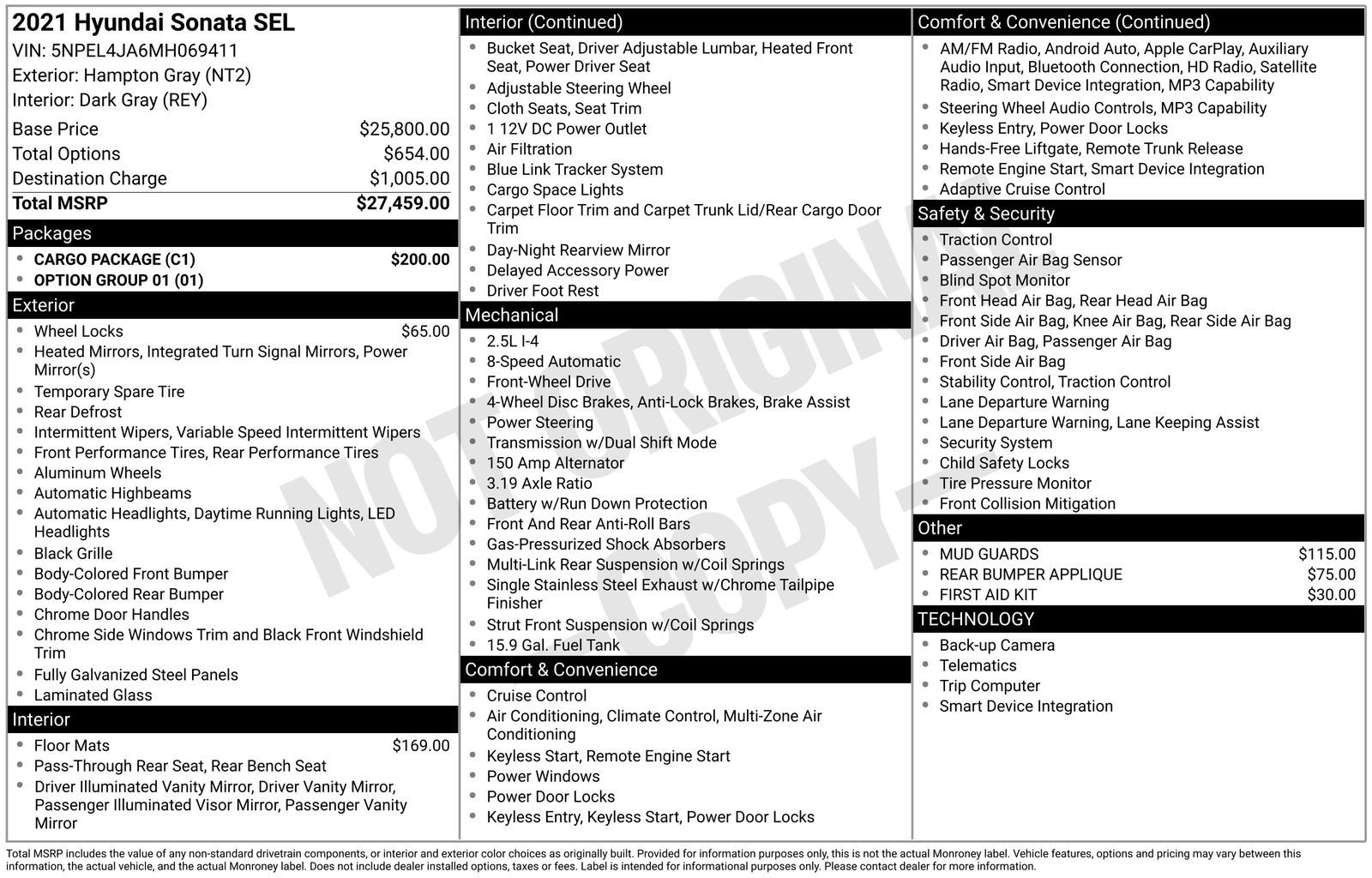 Used 2021 Hyundai Sonata SEL w/ Cargo Package image 31