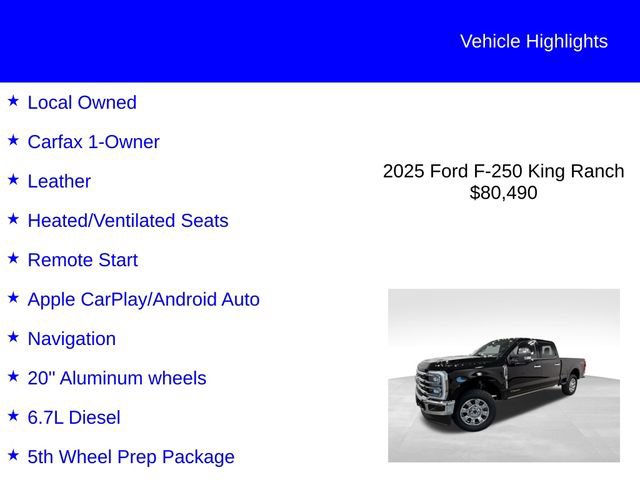 Certified 2025 Ford F250 King Ranch w/ Chrome Package AWD/4WD image 3