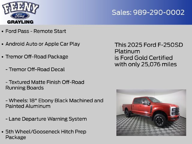 Certified 2025 Ford F250 Platinum w/ Tremor Off-Road Package AWD/4WD image 9