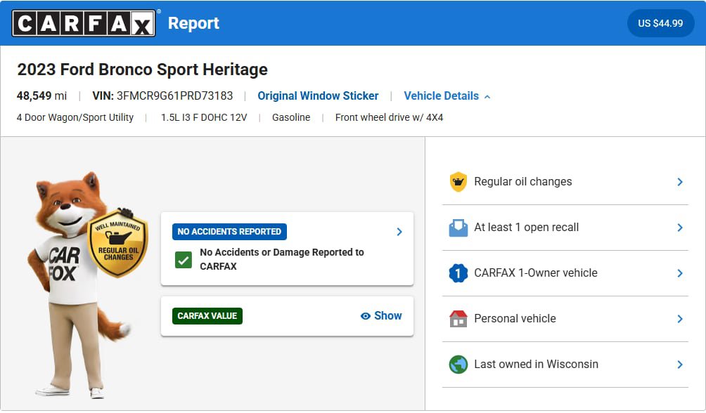 Certified 2023 Ford Bronco Sport Heritage w/ Heritage Convenience Package AWD/4WD image 3
