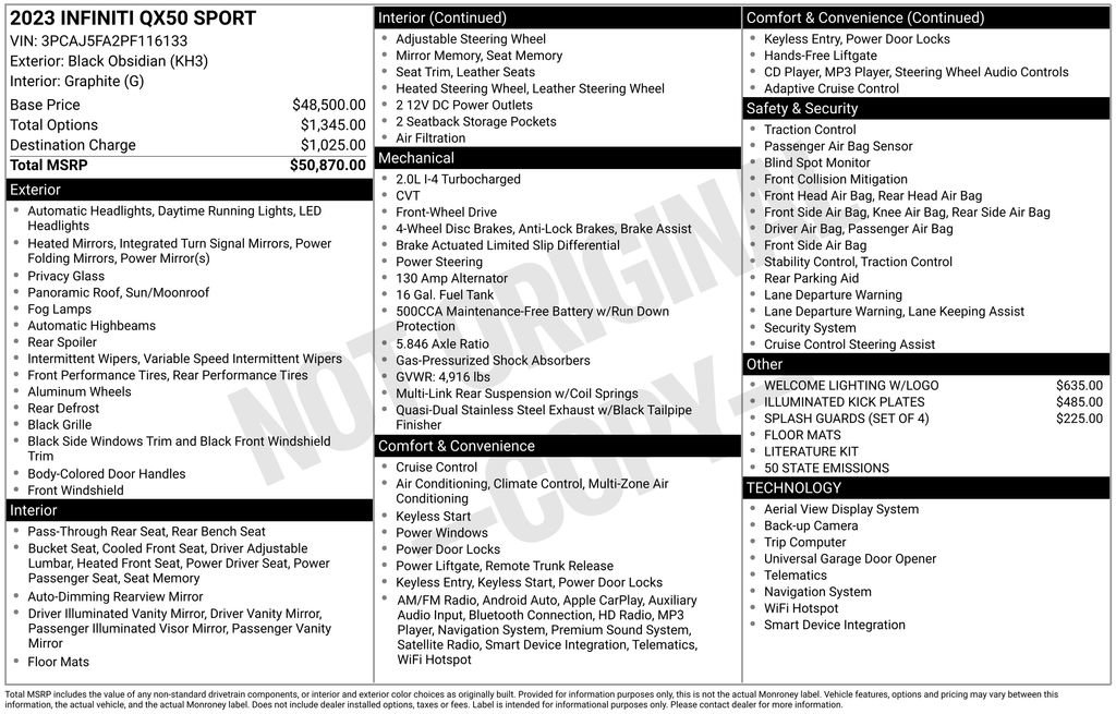 Used 2023 INFINITI QX50 Sport image 7