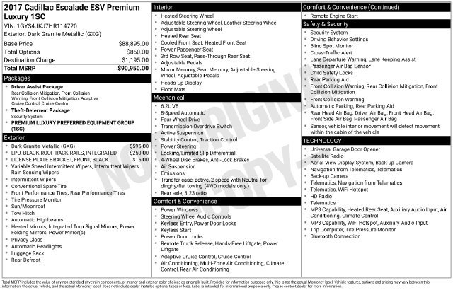 Used 2017 Cadillac Escalade ESV Premium Luxury AWD/4WD image 40