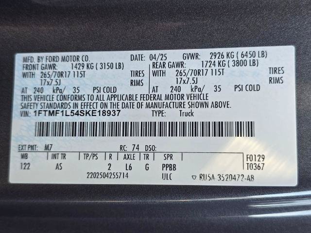 Certified 2025 Ford F150 XL w/ Equipment Group 103A High AWD/4WD image 31