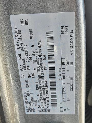 Certified 2022 Ford F150 Platinum w/ Equipment Group 701A High AWD/4WD image 39