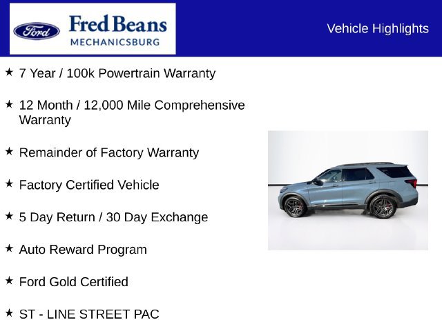 Certified 2025 Ford Explorer ST-Line w/ ST-Line Street Pack AWD/4WD image 7