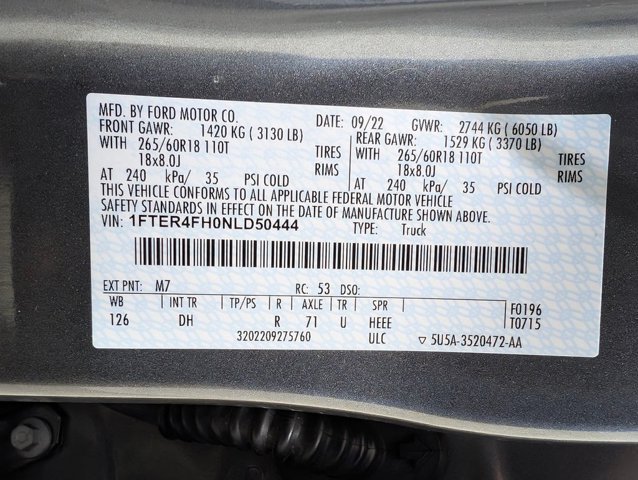 Certified 2022 Ford Ranger Lariat w/ Equipment Group 501A High AWD/4WD image 9