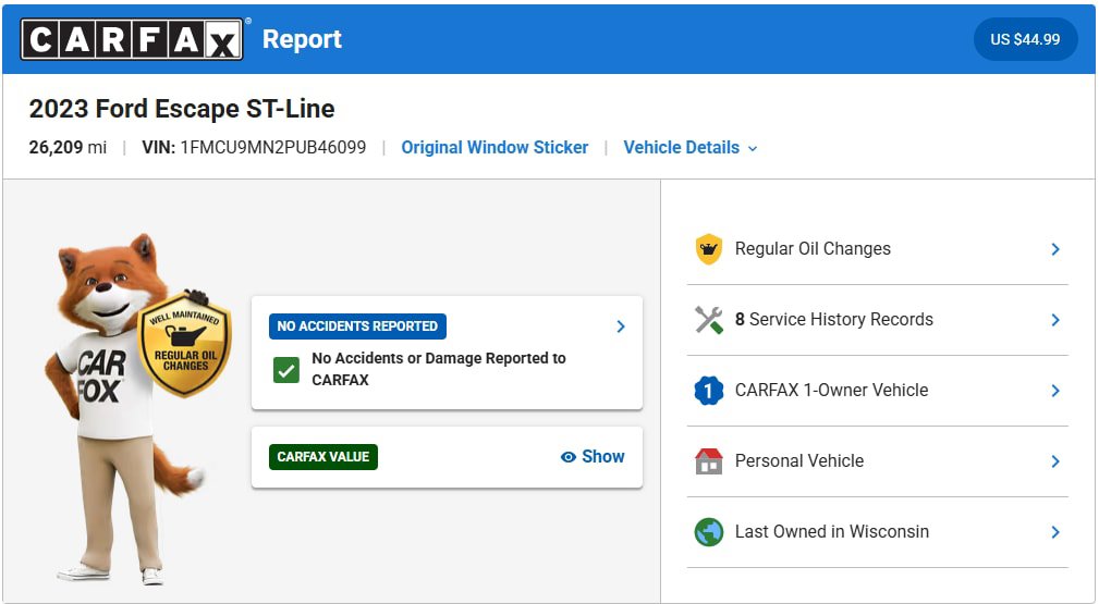 Certified 2023 Ford Escape ST-Line w/ Tech Pack #1 AWD/4WD image 2