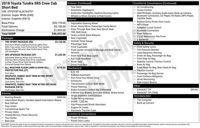 Used 2018 Toyota Tundra SR5 w/ TRD Sport Package image 34