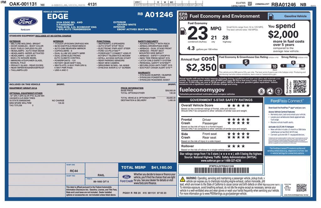 Certified 2024 Ford Edge SEL AWD/4WD image 34