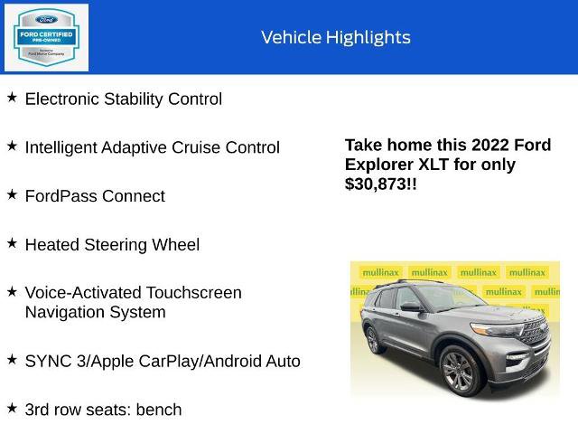 Certified 2022 Ford Explorer XLT w/ Equipment Group 202A image 19