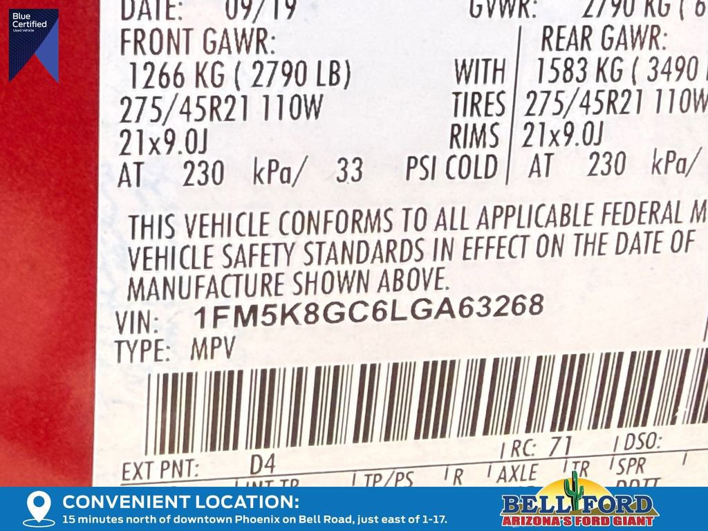 Certified 2020 Ford Explorer ST w/ ST Street Pack image 35