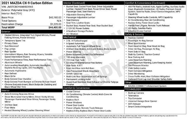 Used 2021 MAZDA CX-9 Carbon Edition image 5