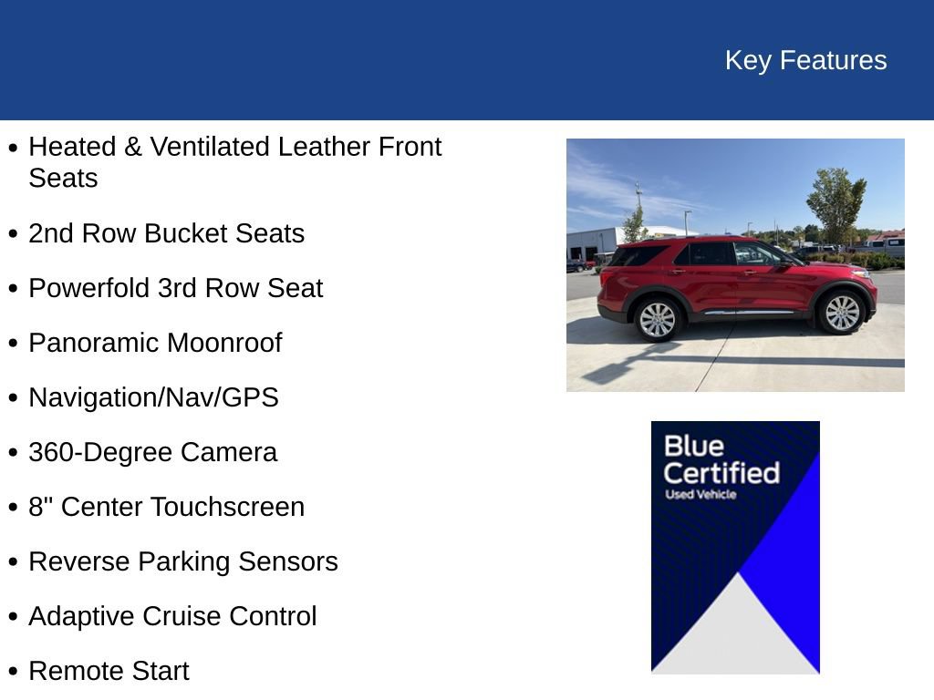 Certified 2023 Ford Explorer Limited w/ Limited Technology Package RWD image 35