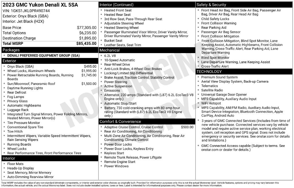 Used 2023 GMC Yukon XL Denali RWD image 9