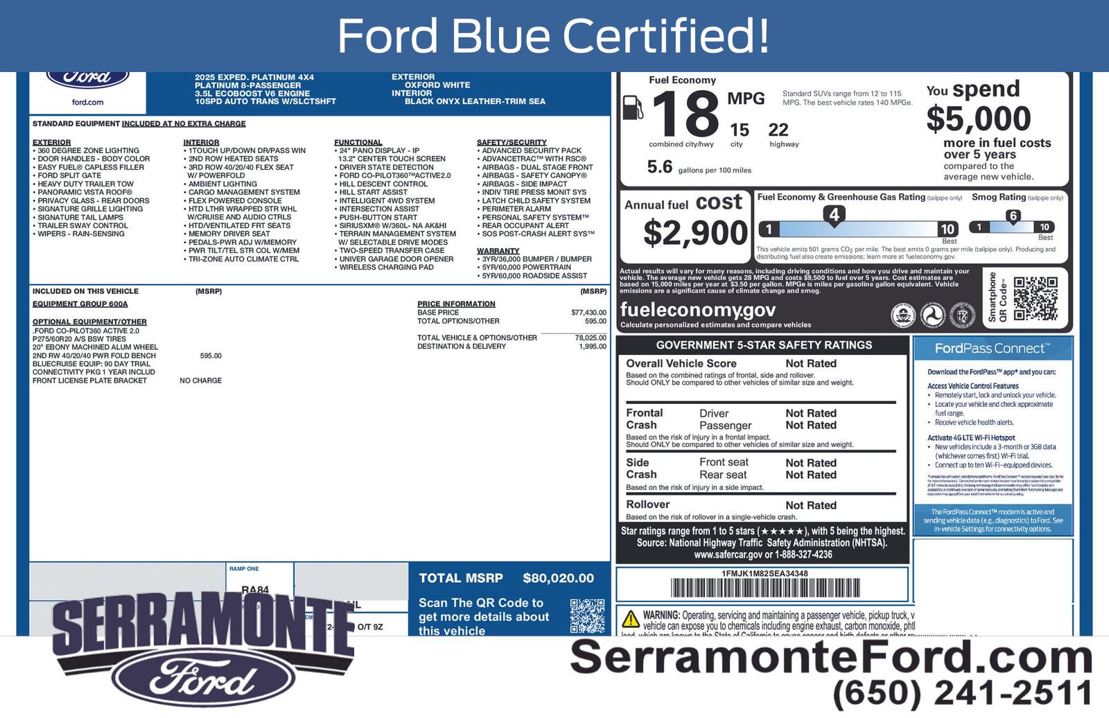 Certified 2025 Ford Expedition Max Platinum AWD/4WD image 19