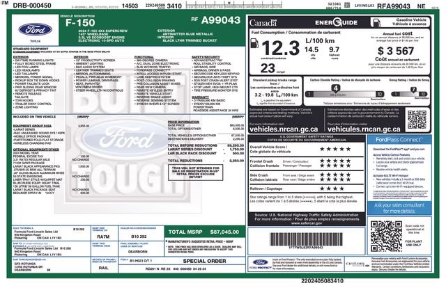 Certified 2024 Ford F150 Lariat w/ Equipment Group 502A High AWD/4WD image 37