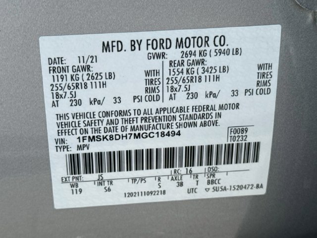 Certified 2021 Ford Explorer XLT w/ Equipment Group 202A AWD/4WD image 34