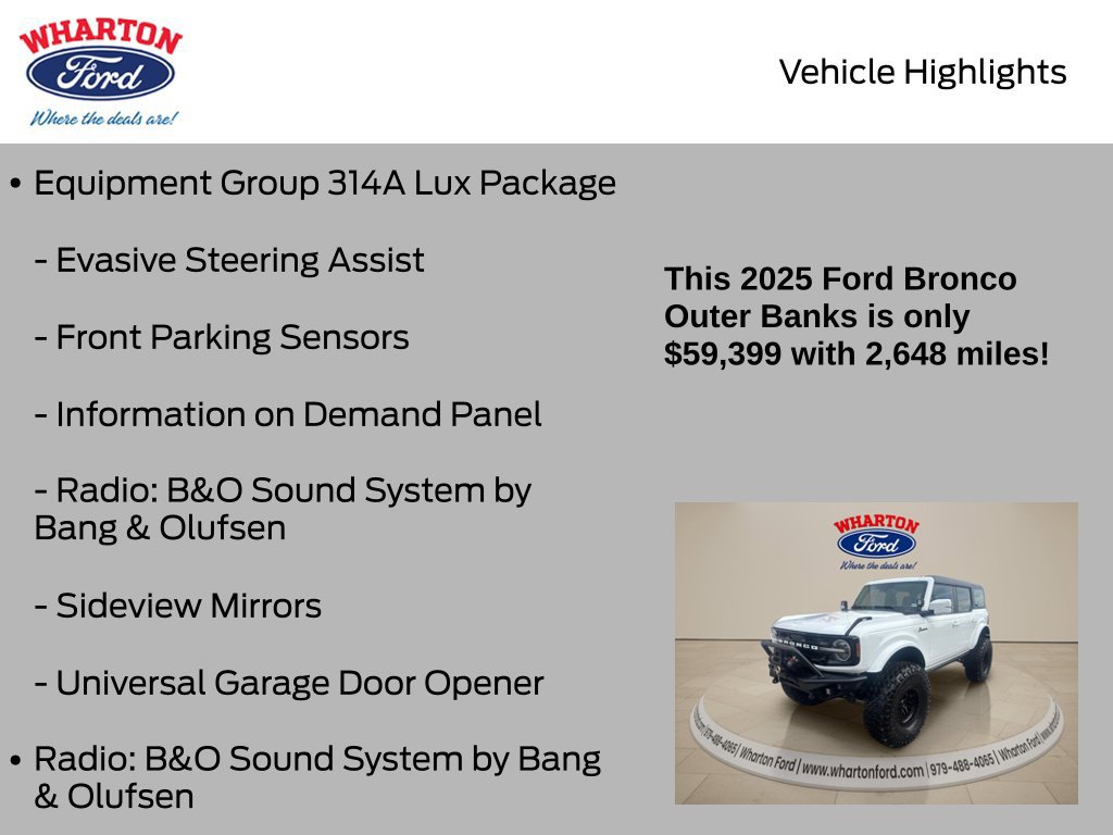 Certified 2025 Ford Bronco Outer Banks AWD/4WD image 11
