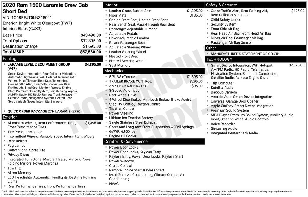 Used 2020 RAM 1500 Laramie RWD image 6