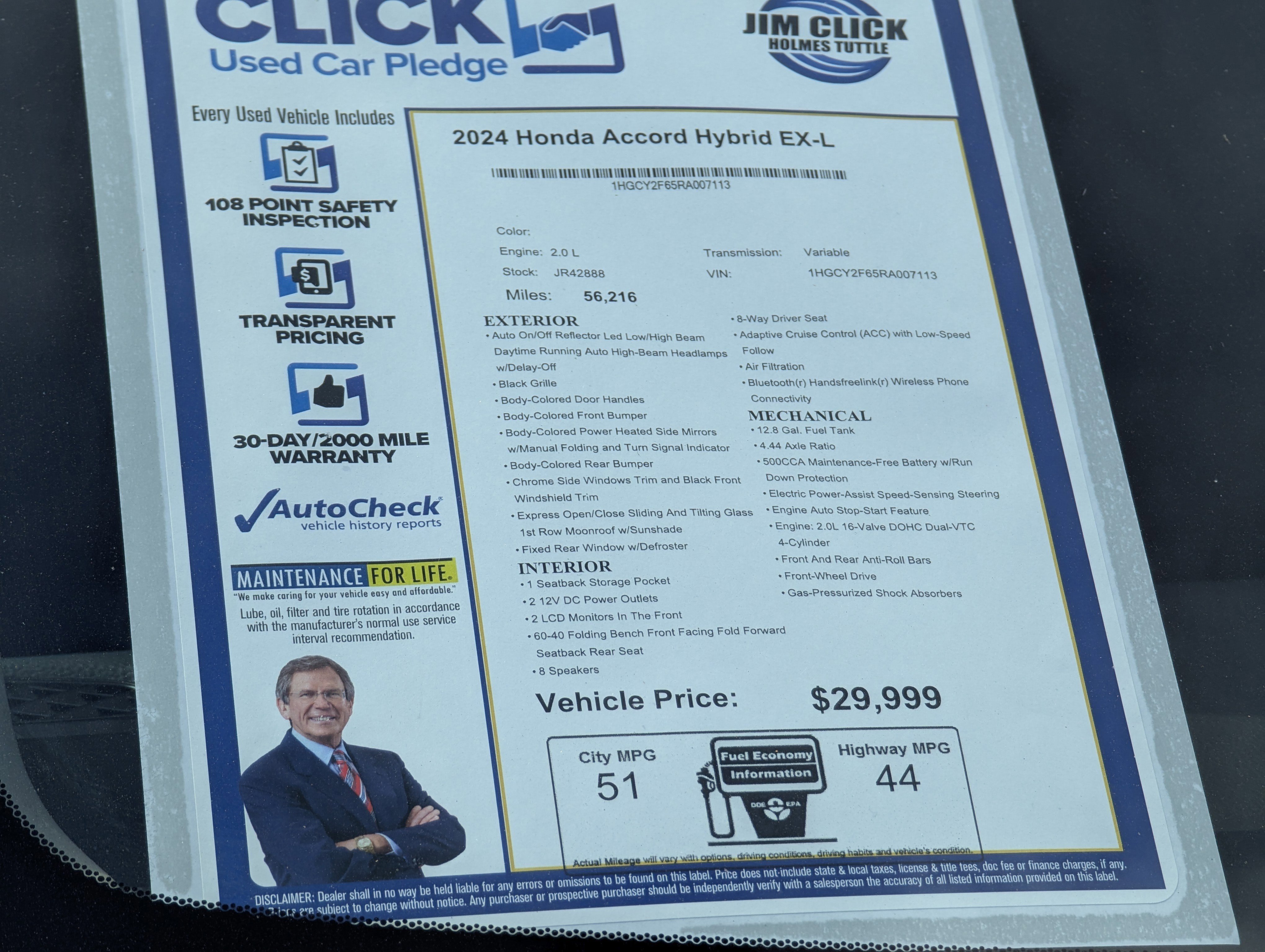 Used 2024 Honda Accord EX-L image 14