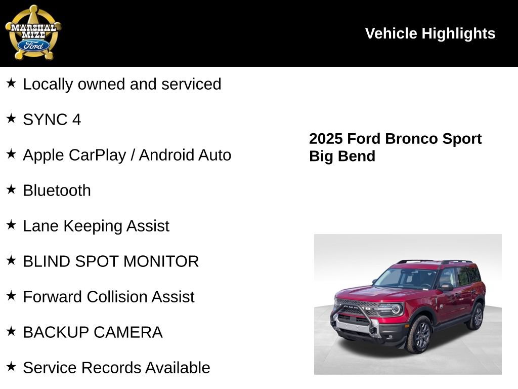 Certified 2025 Ford Bronco Sport Big Bend AWD/4WD image 2