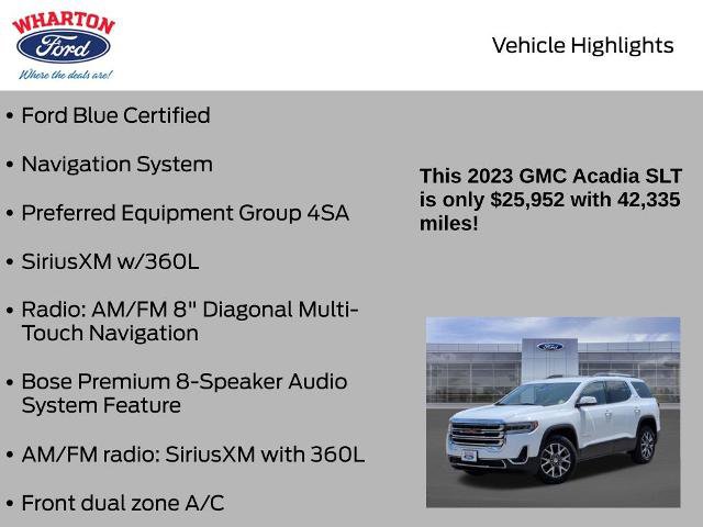 Used 2023 GMC Acadia SLT FWD image 5