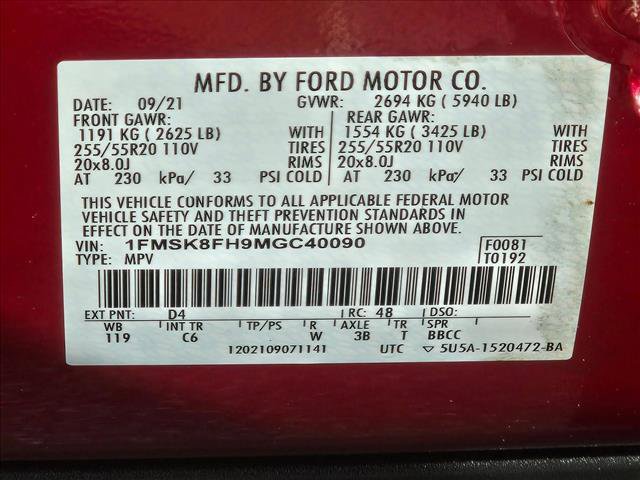 Certified 2021 Ford Explorer Limited w/ Equipment Group 301A AWD/4WD image 25