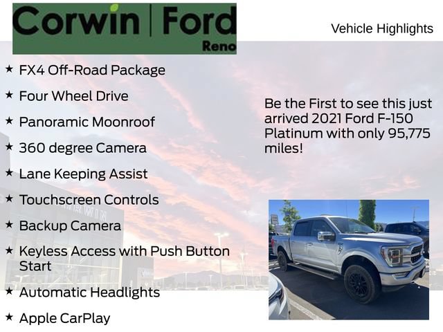 Certified 2021 Ford F150 Platinum w/ Equipment Group 701A High AWD/4WD image 4