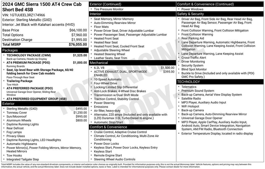 Used 2024 GMC Sierra 1500 AT4 w/ Technology Package AWD/4WD image 7