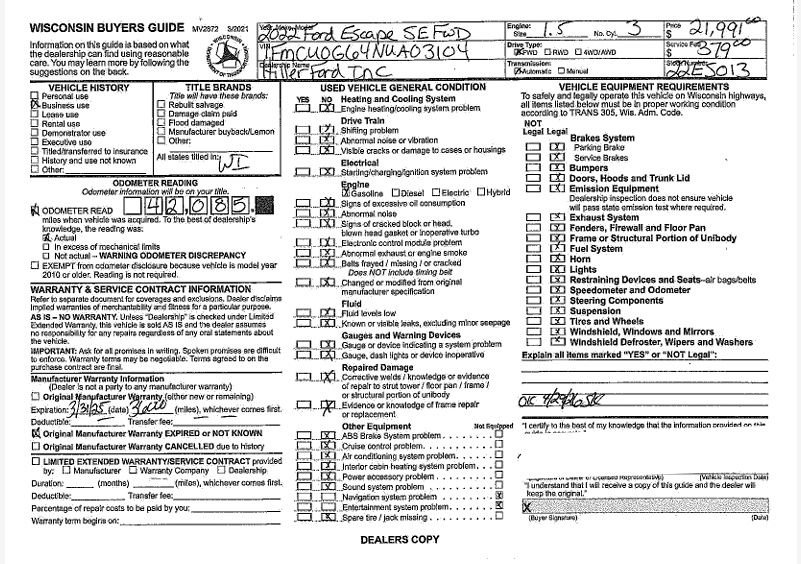 Certified 2022 Ford Escape SE w/ Convenience Package FWD image 40