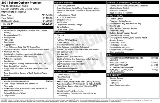 Used 2021 Subaru Outback Premium image 36