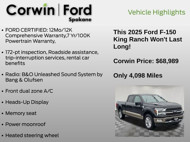 Certified 2025 Ford F150 King Ranch w/ FX4 Off-Road Package image 13