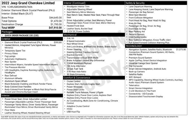 Used 2022 Jeep Grand Cherokee Limited RWD image 33