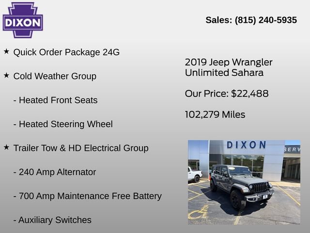 Used 2019 Jeep Wrangler Unlimited Sahara AWD/4WD image 4