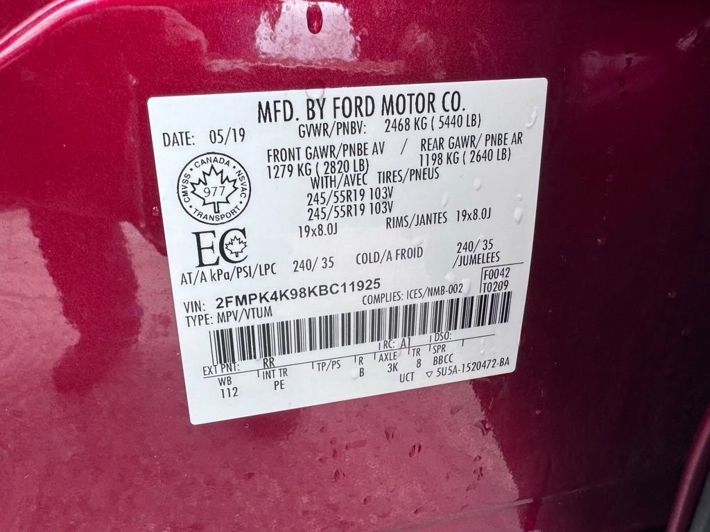 Certified 2019 Ford Edge Titanium w/ Equipment Group 301A image 48